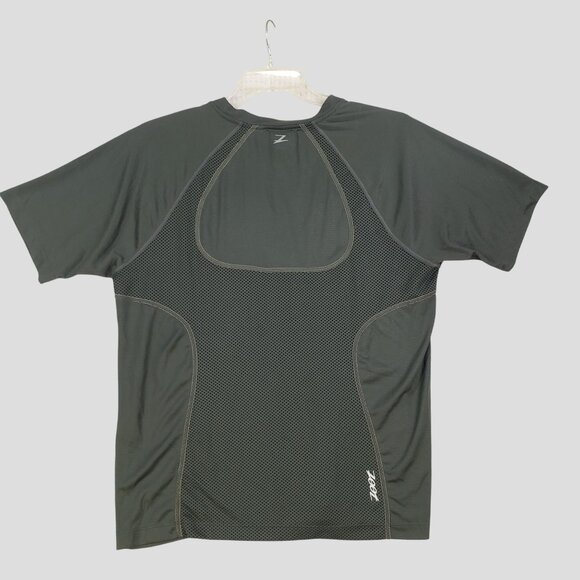 ZootPerformance Gray & Black Mesh Panel Athletic T-Shirt Mens XL - Picture 2 of 9